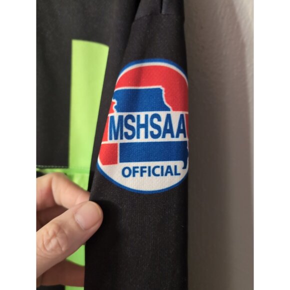 Smitty MSHSAA Official Referee Shirt 2XL Long Sleeve Black & Neon Green Striped - Picture 4 of 7